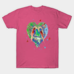 Galentines day and Valentine’s Day happy parrots T-Shirt